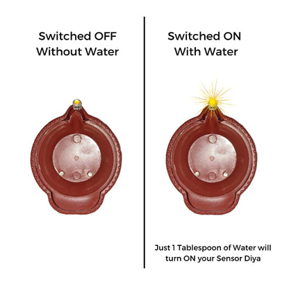 Water Sensor LED Light Diyas Pack of 6