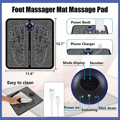 Accupoint Foldable Foot Massager, 8 modes, 19 intensity levels for ultimate pain relief