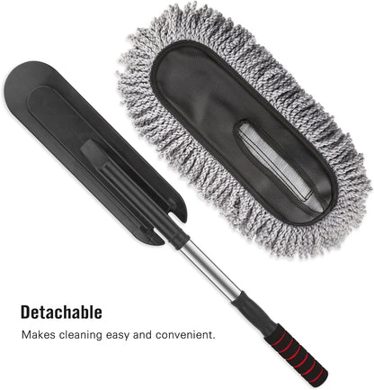 Super Soft Microfiber Car Duster Exterior with Extendable Handle, Car Brush Duster for Car Cleaning Dusting